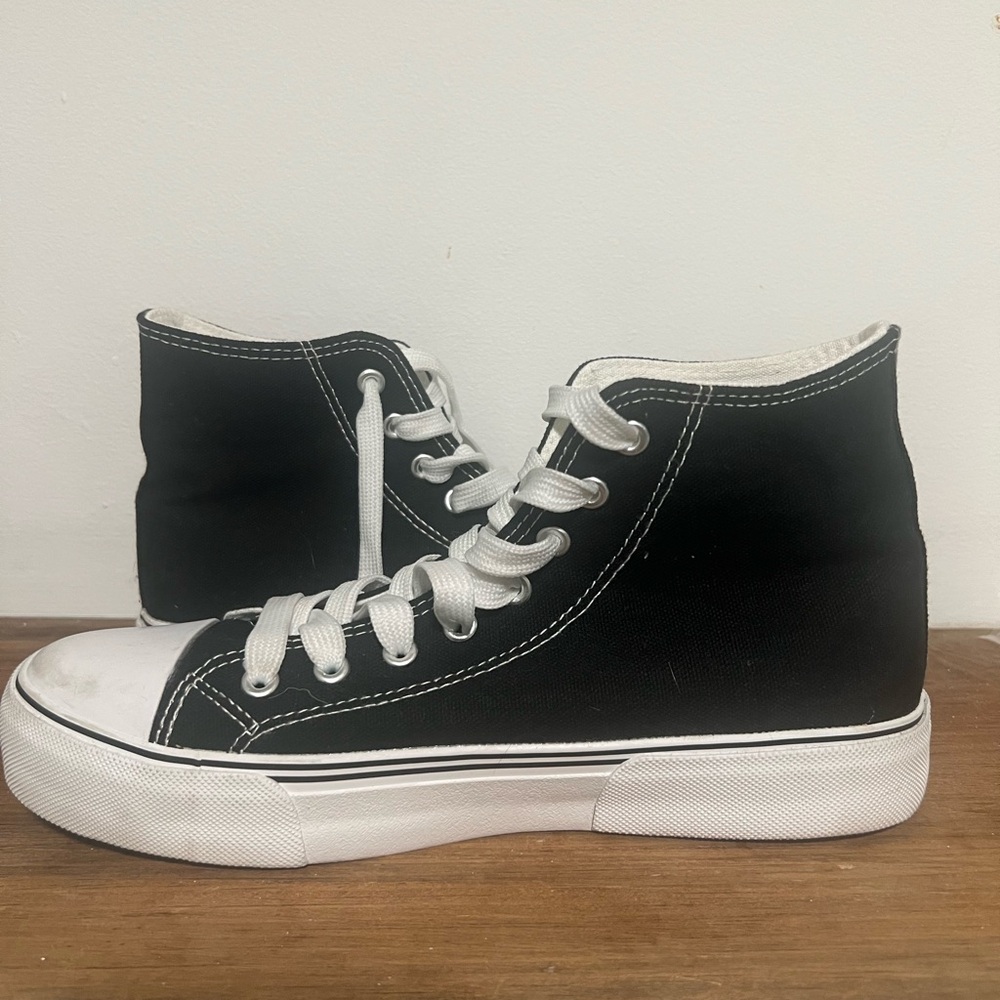 Black and White High-Top Sneakers